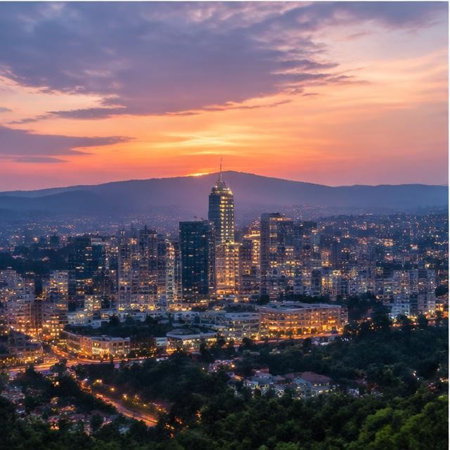 Kigali skyline at night