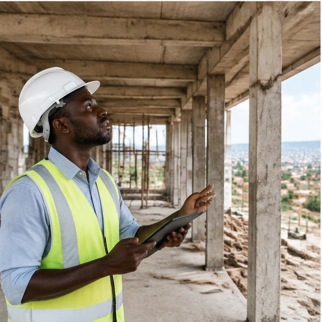 A graduate architect working at a laptop